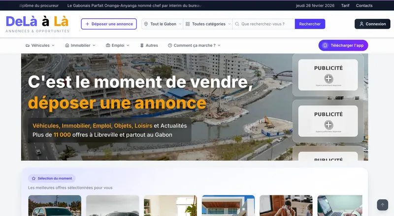 Capture d'écran de Delaala - Plateforme web complète offrant des solutions digitales innovantes et des services personnalisés.