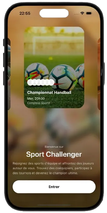 Capture d'écran de Sport Challenge - une application qui permet de trouver des challenges sportifs autour de chez soi