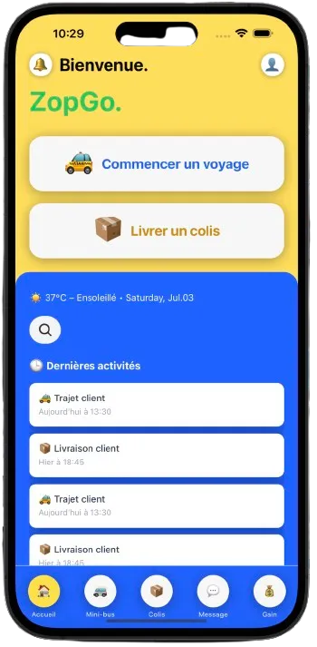 Capture d'écran de ZopGo - Faciliter les transport et voyage avec une seule application